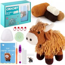 Lyrow Highland Cow Crochet Kit for Beginners with Yarn & Hook Tutorials - $217.73 MXN Lyrow Highland Cow Crochet Kit for Beginners with Yarn & Hook Tutorials - $217.73 MXN
