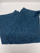 Lands End Pants Womens Teal Polka Dot Cropped Wide Leg Pull On Stretch S... - $18.81