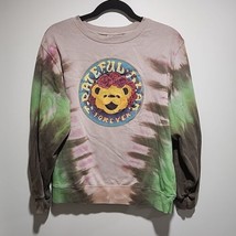 Grateful Dead Sweatshirt Women&#39;s M Green Brown Bear Tie Dye Ban Music Crew Neck - £15.47 GBP