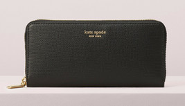 kate spade new york sylvia slim continental leather wallet - black - $128.00
