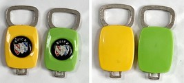 2 Vintage Buick Logo Plastic Metal Key Rings Fobs Holders Green Yellow - £19.42 GBP