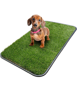 Artificial Grass Puppy Potty Training Pad with Tray, 15&quot; X 30&quot; Reusable ... - $38.38 CAD