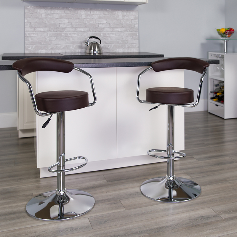 Brown Vinyl Barstool CH-TC3-1060-BRN-GG