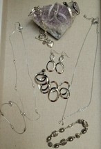  Jewelry Lot Silvertone Avon Premier Designs + Bracelet Necklaces Rings Earrings - £28.30 GBP