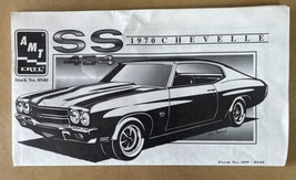 AMT 1970 Chevelle SS Instruction Sheet Kit # 8940 Dated 1994 - $9.99