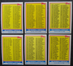 1983 Topps Unmarked Checklist Team Set of 6 Baseball Cards - £5.49 GBP
