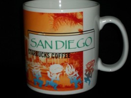 Starbucks San Diego City Attractions Coffee Mug Orange Mission Balboa Coronado - £39.30 GBP