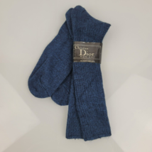 Vintage Christian Dior Mon Ami Men&#39;s Socks Blue New Fuzzy Orelle Acrylic - £50.42 GBP