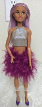 Mattel 2015 Pop Star Barbie Lavender Hair Brown Eyes #FXN98 P091 Handmade Skirt - £10.42 GBP