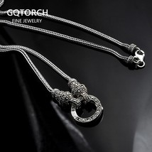Genuine 925 Sterling Silver Chain Long Sweater Necklace For Women Vintage Thai S - £59.76 GBP