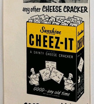 1954 Sunshine Cheez It Crackers Advertisement Snack Foods Yellow Black B... - $19.99