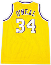 Shaquille O&#39;Neal Los Angeles Signed Yellow Basketball Jersey 2 BAS - £155.44 GBP