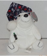 Coca-Cola Polar Bear in blue Night Cap 8&quot; bean bag plush toy style #0169 - $15.07