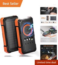 High-Capacity Solar Charger with Built-in Cables for Ultimate Convenience - $82.12