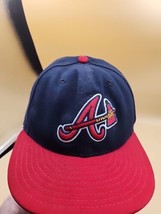 Atlanta Braves Baseball Hat tomahawk chop new era 7 1/8 size fitted cap ... - £11.32 GBP
