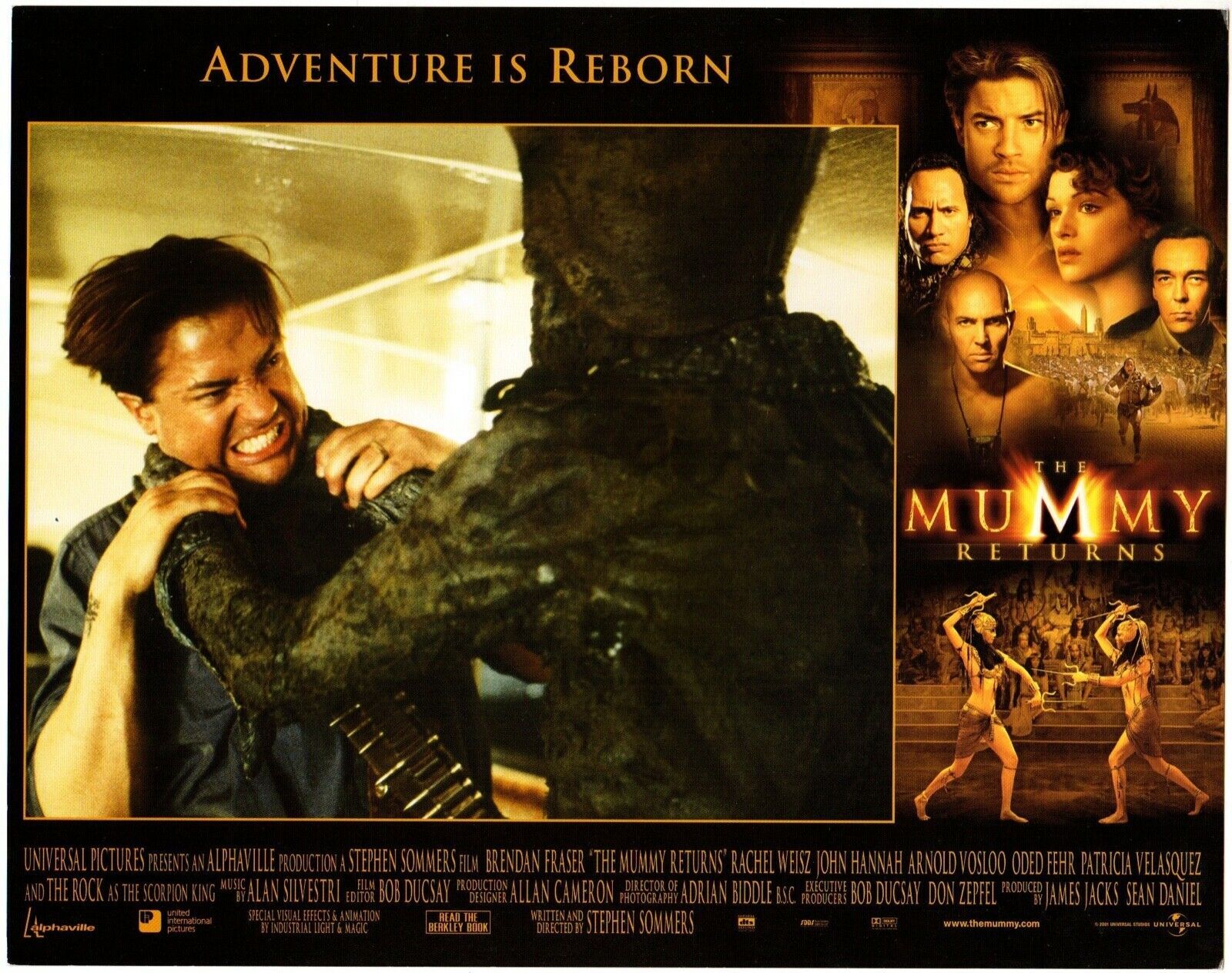 *THE MUMMY RETURNS (2001) Brendan Fraser Fights the Mummy&#39;s Death Grip! - $35.00