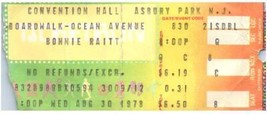 Bonnie Raitt Concert Ticket Stub August 30 1978 Asbury Park Neuf Jersey - £40.26 GBP