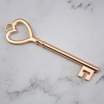 Heart Key Big Skeleton Key Rose Gold 84mm Large Skeleton Key Love Jewelry - £3.49 GBP