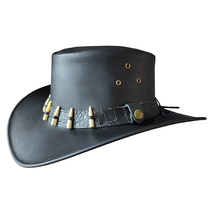 Cyclone Western Brown Leather Cowboy Hat - £233.97 GBP