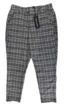 Modern Works Women&#39;s Ankle Pants w/ Pockets Size M Black Gray Plaid - £17.90 GBP