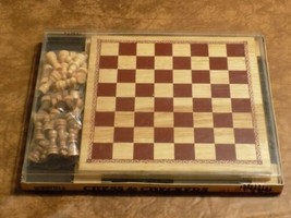 Woodfield Collection 2 In One Wood Chess &amp; Checkers Game 2004 Cardinal - £11.65 GBP