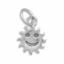 925 Sterling Silver Smiley Face Sun Charm Neck Piece Women&#39;s Kids Graduated Gift - £20.06 GBP