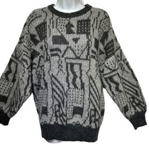 vintage bolivia handmade gray alpaca pullover sweater Size L - $44.54
