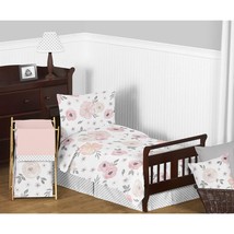 Blush Pink, Grey and White Shabby Chic Watercolor Floral Girl Toddler Kid Childr - £95.63 GBP