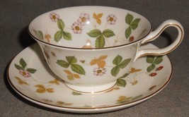 Wedgwood Bone China Peony Shape Wild Strawberry CUP/SAUCER Made In England - £43.60 GBP