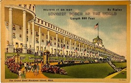 Ripley&#39;s, World&#39;s Longest Porch, Grand Hotel Mackinac Island MI vintage postcard - £9.58 GBP