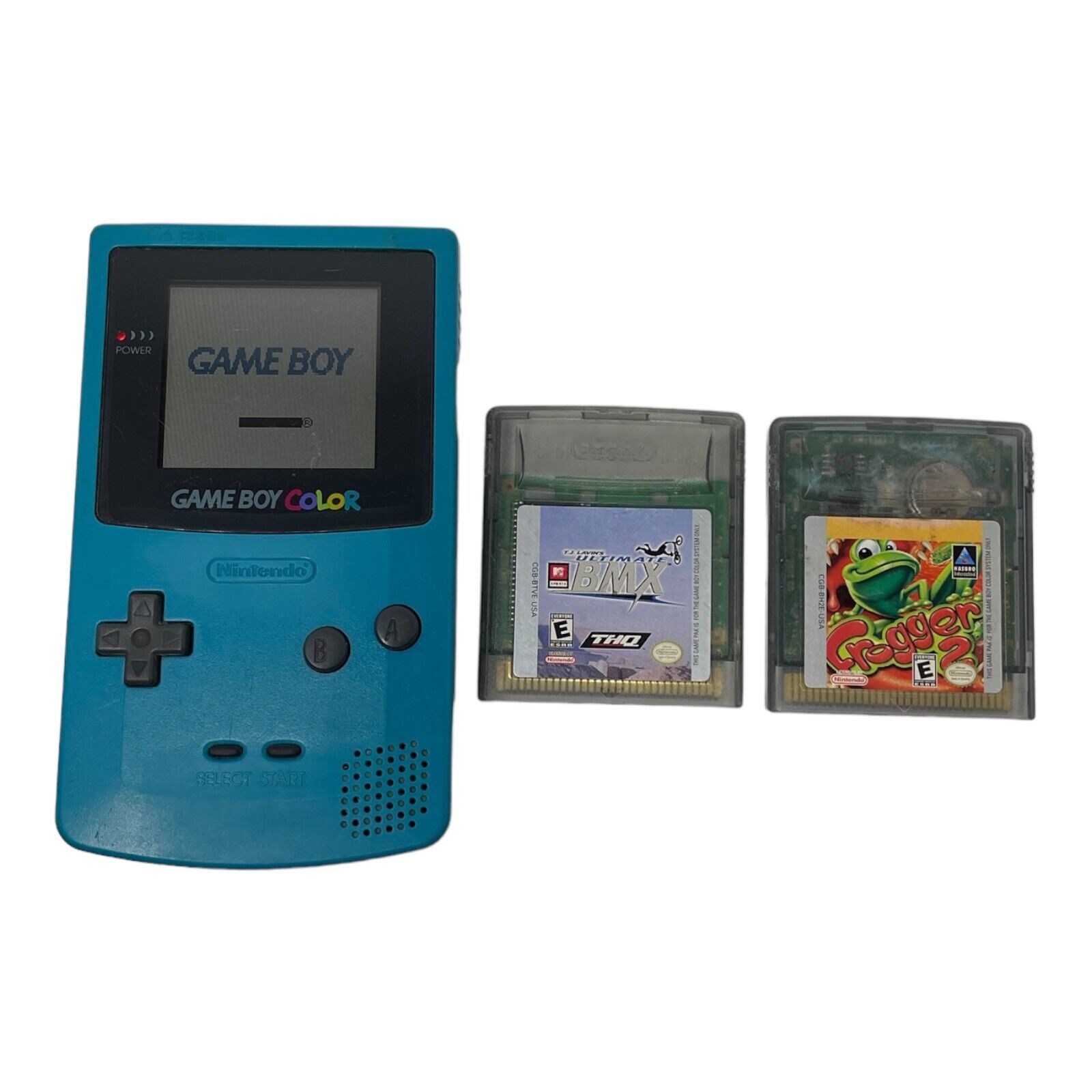 Nintendo Gameboy Color CGB-001 Teal Handheld Console System 2Games Frogg... - $89.76