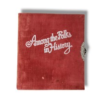 Among the Folks in History Velvet Locked Book Gar Williams Cartoon Illustrations - $45.54