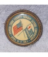 Antique Annual Cook County Sunday School Convention 1903 Lapel Pin Back ... - £14.90 GBP