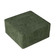 Modern Minimalist Green Corduroy Sectional Sofa Sleeper &amp; Ottoman - $3,599.66 MXN