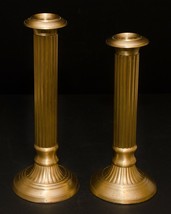 Pair 2 Brass Candle Sticks Candle Holder Vintage Modern Style Table Top - £17.36 GBP