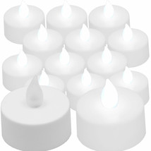 12 pcs White Led Tea Light Flameless Battery Candles Wedding Party Romantic - £13.42 GBP