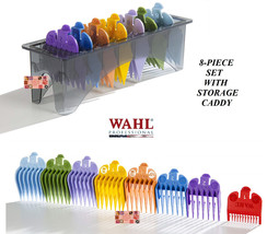 Wahl Barber,Hairstylist 8 Pc Pro Cutting Guide Comb Set&amp;Case Blade Attachment - £30.36 GBP