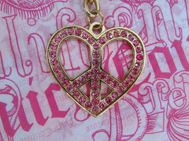 Juicy Couture Key Ring fob Purse Charm Pave Peace Heart NWD - £37.54 GBP