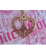 Juicy Couture Key Ring fob Purse Charm Pave Peace Heart NWD - £37.86 GBP