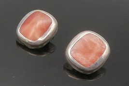 MEXICO 925 Silver - Vintage Pink Mother Of Pearl Non Pierce Earrings - EG7909 - £63.13 GBP