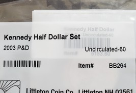 Kennedy Half Dollar Set 2003 P&amp;D Uncirculated-60. Sealed in bag - $4.95