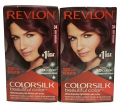 Revlon ColorSilk #34 Deep Burgundy Hair Dye / 3D Color Technology NEW LOT OF 2 - $11.18