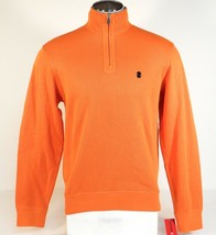 Izod French Rib Cotton Long Sleeve 1/4 Zip Orange Polo Sweater Men&#39;s NWT - £43.82 GBP