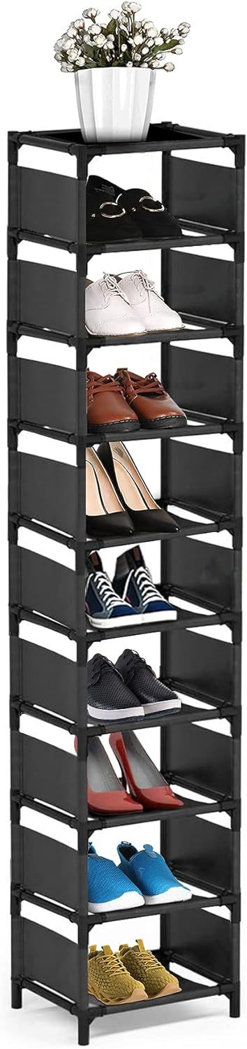 Vertical Narrow Tall Shoe Rack For Front Door Entrance,10 Tiers Sturdy M... - $39.97