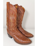 VTG Tony Lama Exotic Ostrich Quill Cowboy Boots Size 10.5 D USA Made Whi... - £133.72 GBP