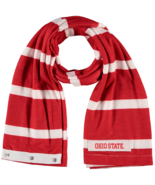 Ohio State Buckeyes Spirit Red/White Striped Womens Scarf Snap Closure - $33.17 CAD