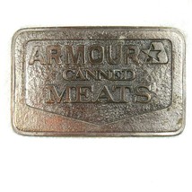 Vintage 1975 Armour Canned Meats Belt Buckle James Lind Wyoming Studio Art Works - £11.74 GBP