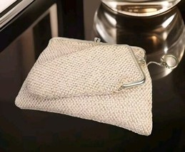 Vintage Woven Clutch Cigarette Case Key Ring 60s Mid Century Kitschy Collectible - $18.81