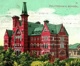 Terre Haute Indiana IN Polytechnic School 1908 Vtg Postcard Knox &amp; Co T17 - £2.33 GBP