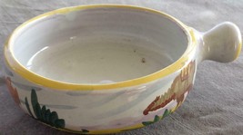 Vintage Hand Crafted Terracotta Pottery Handled Soup Bowl -Peru - GORGEOUS PIECE - £15.45 GBP